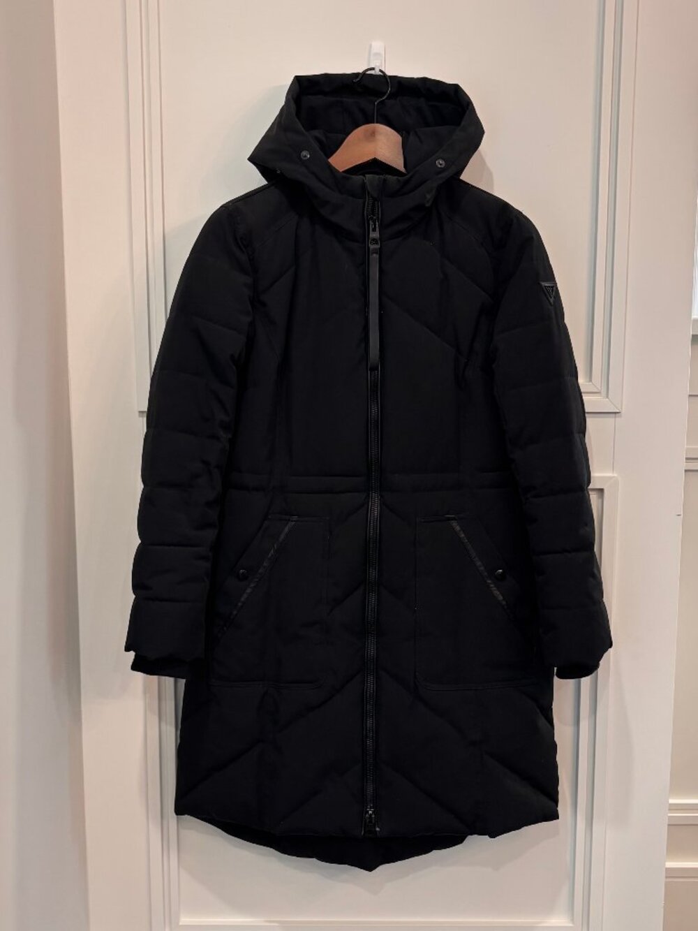 Guess black insulated long winter parka